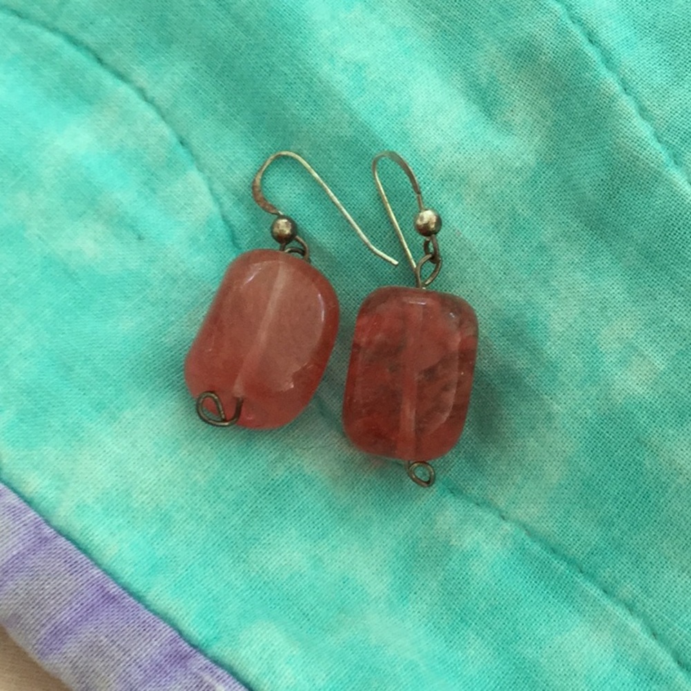 Rose quartz earring